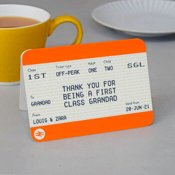 Personalised Train Ticket Card For Grandad, 3 of 3