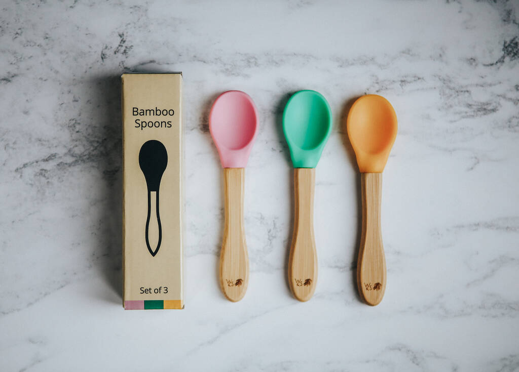 Baby Bamboo Weaning Spoons Set Of Three, 1 of 6