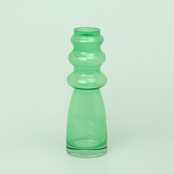 Stella Green Glass Ribbed Abstract Vase By G Decor, 4 of 4