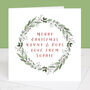 Grandparents Personalised Wreath Christmas Card, thumbnail 1 of 3