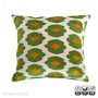 Green And Orange Silk Ikat Velvet Cushion Cover 50x50cm, thumbnail 1 of 5