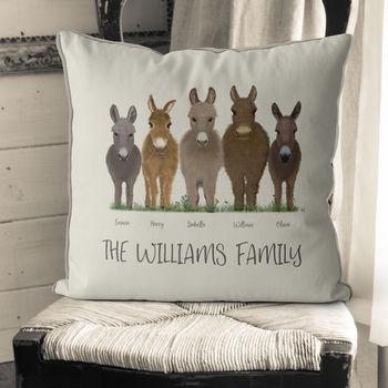 Personalised Donkey Family Cushion, 4 of 7
