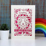 Personalised Sunshine Valentines Laser Cut Card, thumbnail 5 of 6