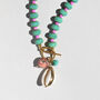 Turquoise And Pink Gingham Necklace, thumbnail 3 of 5
