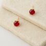 Ruby Red Swarovski Crystal Stud Earrings, thumbnail 5 of 6