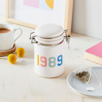 Personalised Birth Year Ceramic Storage Jar, 2 of 2