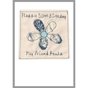 Personalised Flower 50th Birthday Card For Her, 4 of 11