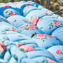 Blue Floral Garden Bench Cushion, thumbnail 3 of 4
