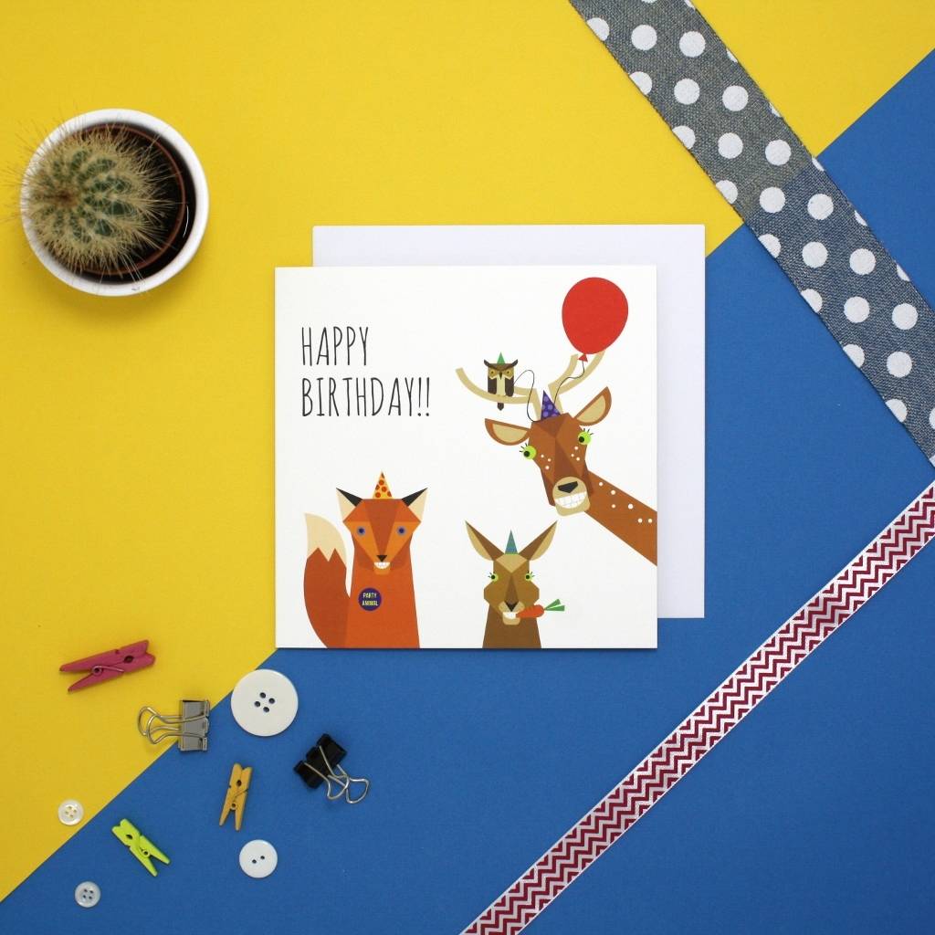 Woodland Animal Birthday Card By JollySmith