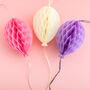 Pastel Balloon Shaped Honeycomb Party Decorations, thumbnail 1 of 3