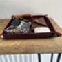 Personalised Burgundy Leather Desk Accessories Tray, thumbnail 2 of 12