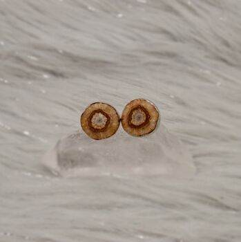 Brown Druzy Agate Silver Stud Earrings, 5 of 6