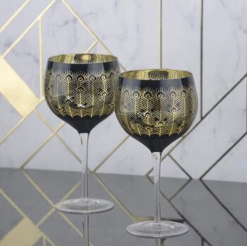 Electroplated Midnight Peacock Martini Glass, 8 of 8