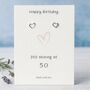 50th Birthday Still Shining Sterling Silver Heart Earrings, thumbnail 1 of 6
