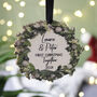 First Christmas Together Couples Wreath Tree Decoration, thumbnail 1 of 8