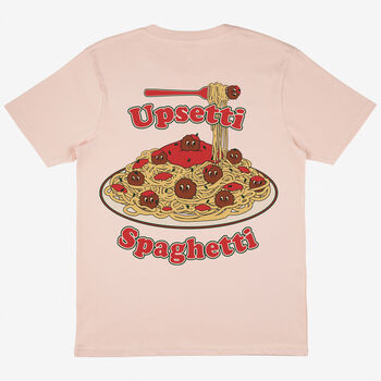 Upsetti Spaghetti Unisex Graphic T Shirt In Peach, 4 of 5