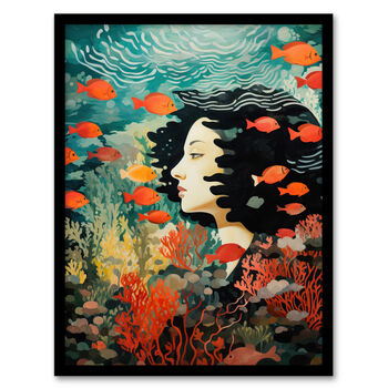 Sleeping With Fishes Underwater Dream Wall Art Print, 5 of 6