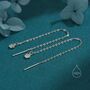 Sterling Silver Tiny Hammered Disk Chain Threader Earrings, thumbnail 1 of 11