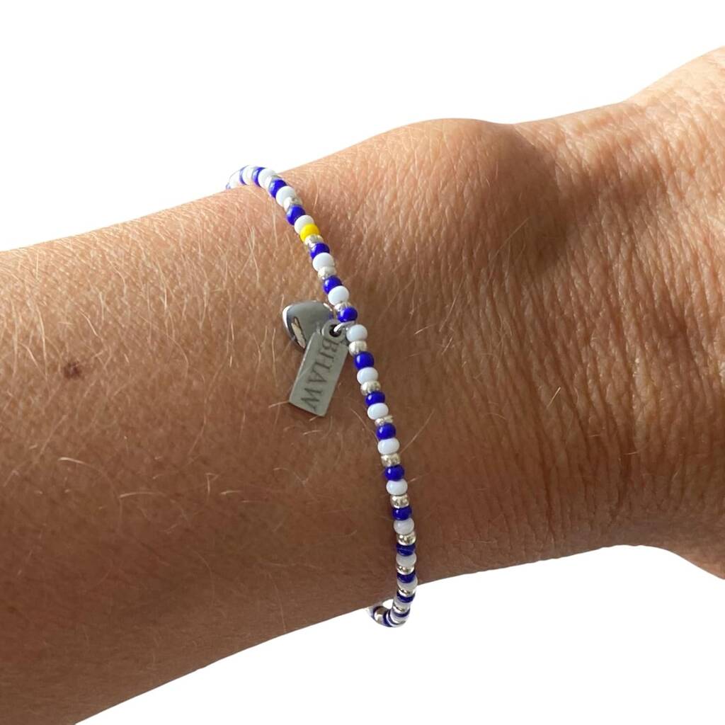Brighton And Hove Albion Football Club Women Fan Bead Bracelet With Charms, 1 of 5