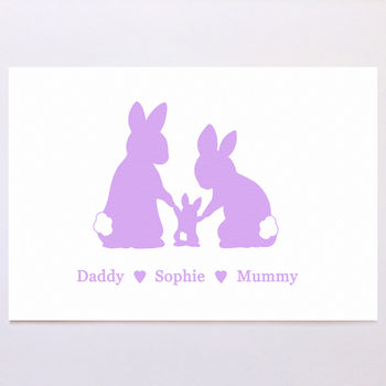 Personalised Rabbit Family Print, 3 of 7