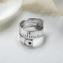 Sterling Silver Adjustable Measuring Tape Ring, thumbnail 2 of 4