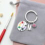 Personalised Artist Keyring Palette And Paintbrush, thumbnail 6 of 9
