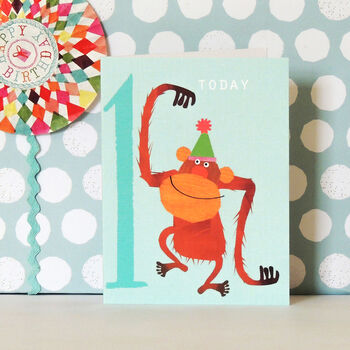 Mini Orangutan 1st Birthday Card, 3 of 4