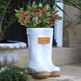 Personalised White Ceramic Welly Boots Planter, thumbnail 5 of 9