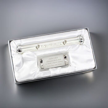 Personalised Christening Silver Plated Certificate Hold, 4 of 4