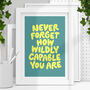 Yellow And Green Wildly Capable Typography Print, thumbnail 1 of 4