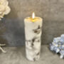20cm Marbled Grey LED Pillar Candle – Real Wax, thumbnail 4 of 12