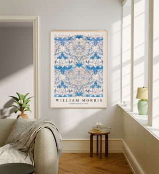 Set Of Two William Morris Blue Marigold Art Prints, 4 of 4