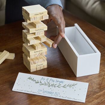 Personalised Wedding Stacking Tower Game, 2 of 5