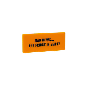 Yellow 'Bad News…The Fridge Is Empty' Fridge Magnet, 2 of 3