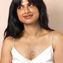 Crystal Flower And Bee 'Love' Pendant Necklace In Gold, thumbnail 4 of 4