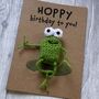 Frog Hoppy Birthday Crochet Birthday Card Handmade, thumbnail 12 of 12