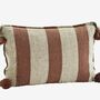 Striped Cushion Cover W/Fringes, 40 X 60, thumbnail 6 of 12