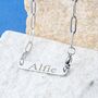Silver Engraveable Paperclip Link Chain Necklace. Personalised Necklace, thumbnail 6 of 11