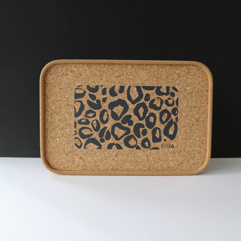 Cork Leopard Print Tray By Liga