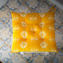Nala Recycled Cotton Chair Pad In Yellow, thumbnail 1 of 3