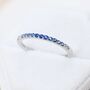 Sapphire Blue Ombre Half Eternity Ring Sterling Silver, thumbnail 6 of 11
