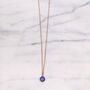 Gold Plated Sapphire Pendant Necklace, thumbnail 2 of 3