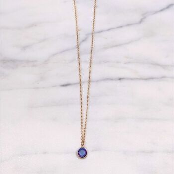 Gold Plated Sapphire Pendant Necklace, 2 of 3