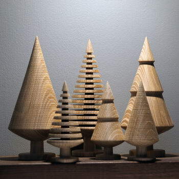 Set Of Three Handmade Wooden Christmas Tree Ornaments, 4 of 8