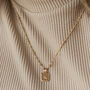 Square Initial Necklace In Silver Or Gold Vermeil, thumbnail 3 of 6
