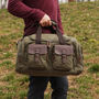 Canvas Holdall Duffel With Front Pockets, thumbnail 4 of 11