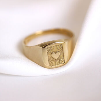 Personalised Sterling Silver Playing Card Signet Ring, 2 of 8