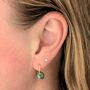 Emerald Teardrop May Birthstone Earrings, Gold, thumbnail 3 of 5