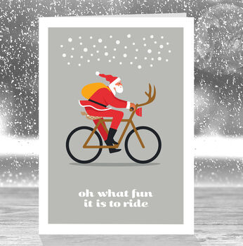 Funny Bike Lovers Christmas Card, Santa On A Bike, 4 of 8