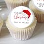 Personalised Santa's Hat Edible Wafer Cocktail And Cupcake Toppers, thumbnail 4 of 4
